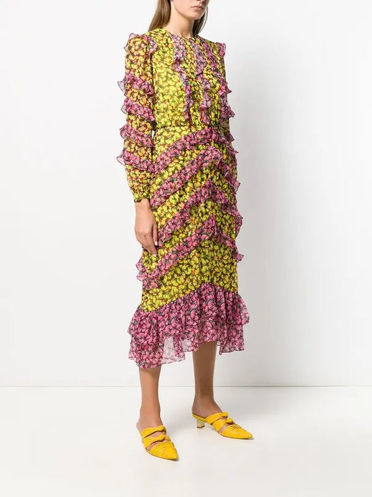 Victoria Ruffled Midi Dress