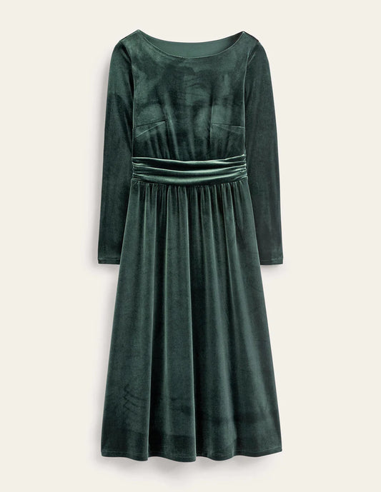 Abigail Green Velvet Dress