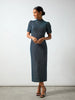 Ro&Zo - Petite Harriet Teal Sparkle Jersey Dress - Designer Dress hire