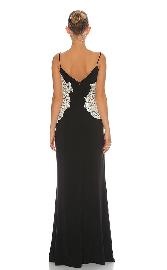 Lace Bodice Evening Dress