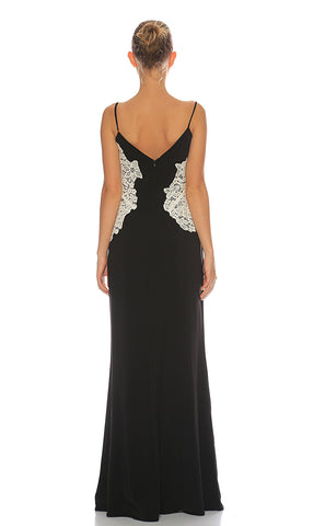 RALPH LAUREN - Lace Bodice Evening Dress - Designer Dress hire