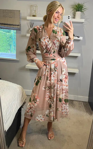 JOLIE MOI - Jasmine Long Sleeve Dress - Designer Dress hire