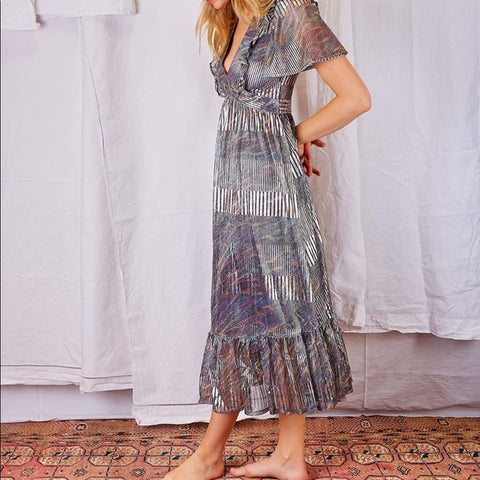 WYSE LONDON - Brigitte Lurex Dress - Designer Dress hire