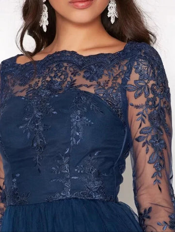 CHI CHI LONDON - Petite Saskia Navy Lace Dress - Designer Dress hire