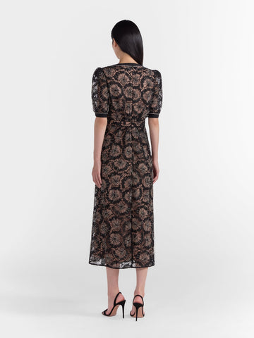 Saloni - Jamie C Embellishment Bows Dress - Designer Dress hire