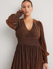 Boden - Metallic Brown Maxi Dress - Designer Dress hire