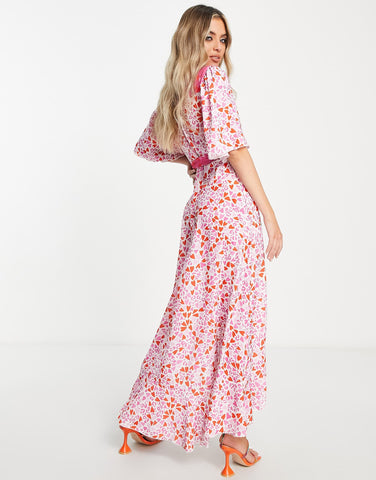 TWISTED WUNDER - Heart Print Midi Dress - Designer Dress hire