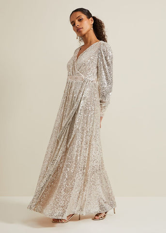 PHASE EIGHT - Petite Amily Sequin Maxi Dress - Designer Dress hire