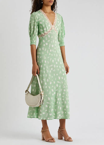 RIXO - Gemma Lace-Trimmed Dress - Designer Dress hire