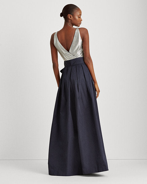 Metallic Taffeta Gown