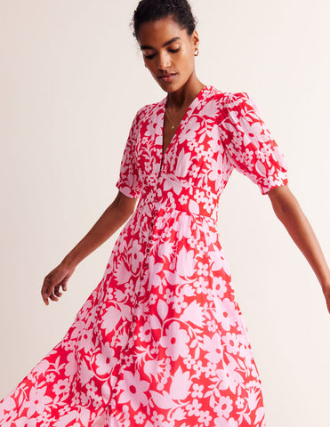 Boden - Elsa Crinkle Midi Tea Dress - Designer Dress hire