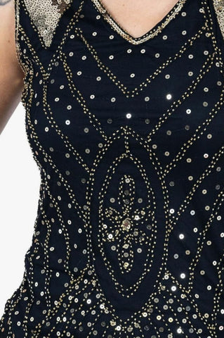 RO ROX - Black Gold Gatsby Dress - Designer Dress hire