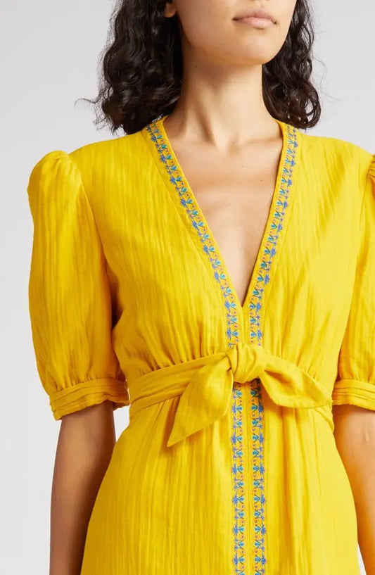 Embroidered Cotton Gauze Dress