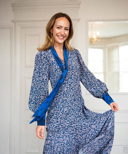 Sandhya Navy Floral Dress