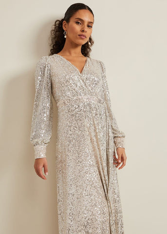 PHASE EIGHT - Petite Amily Sequin Maxi Dress - Designer Dress hire