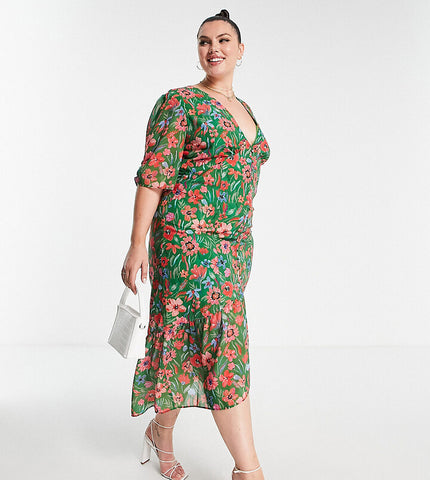 HOPE AND IVY - Button Front Tea Dress - Designer Dress hire