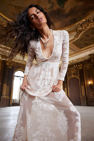 FOR LOVE & LEMONS - Temecula Maxi Dress White - Designer Dress hire