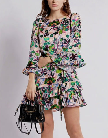 Saloni - Marissa Ruffle Mini Dress - Designer Dress hire