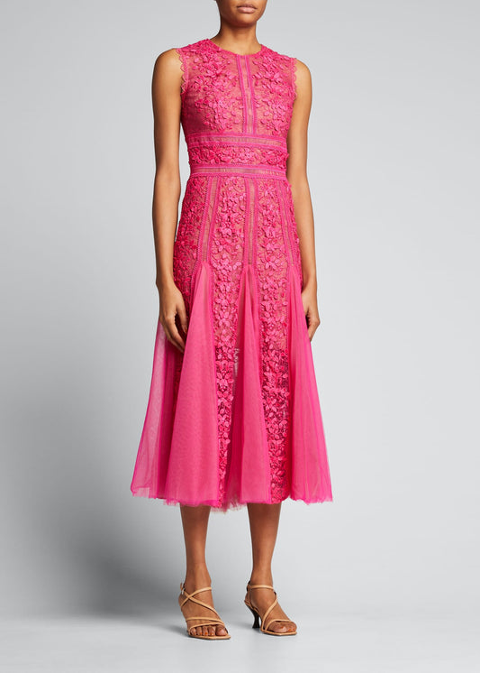 Megan Pink Lace Dress