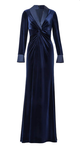 ADRIANNA PAPELL - Velvet Tuxedo Gown - Designer Dress hire