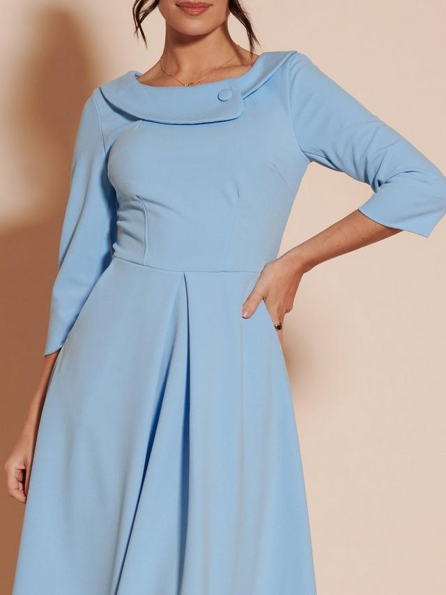 Fold Neck Midi Dress
