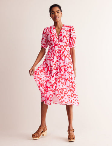 Boden - Elsa Crinkle Midi Tea Dress - Designer Dress hire