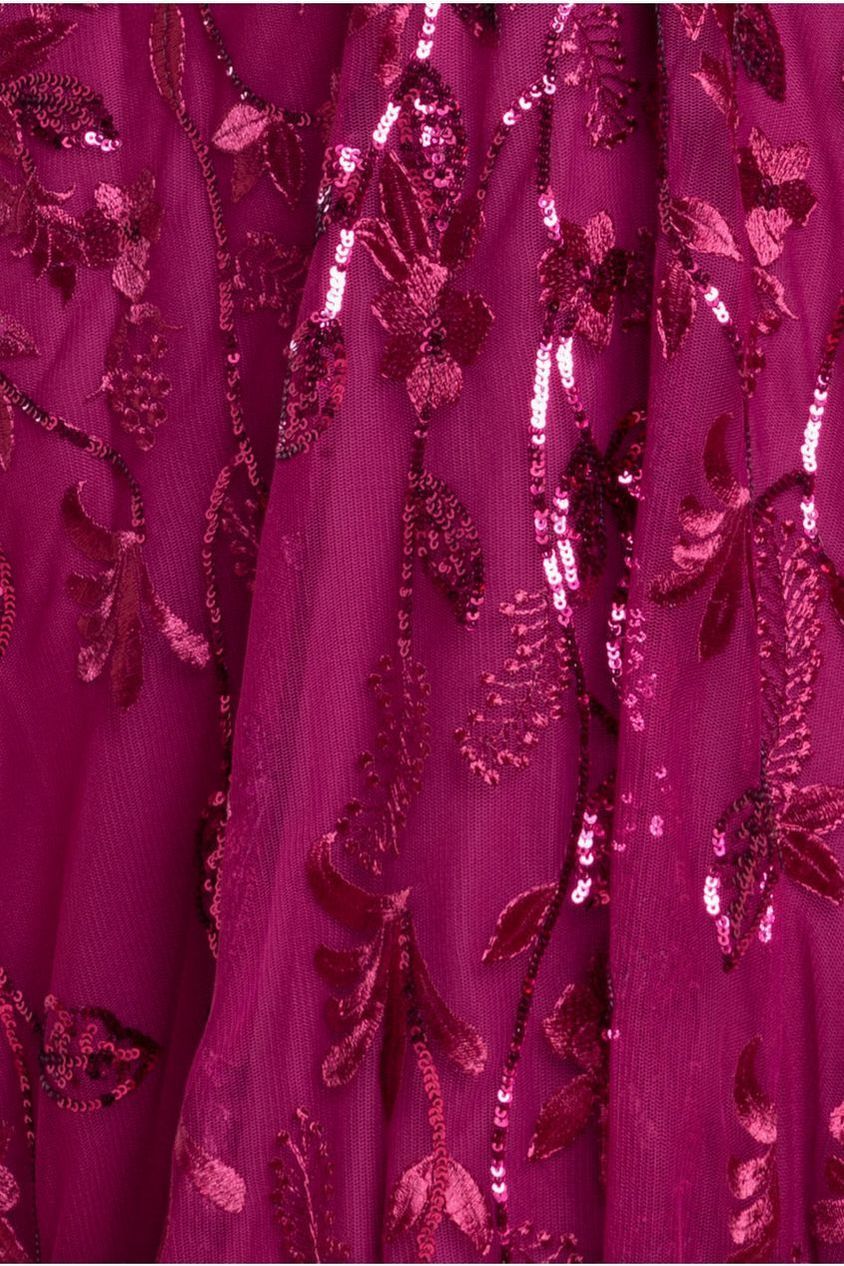 Magenta Embroidered Maxi Dress