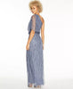 ADRIANNA PAPELL - Art Deco Shoulder Gown Blue - Designer Dress hire