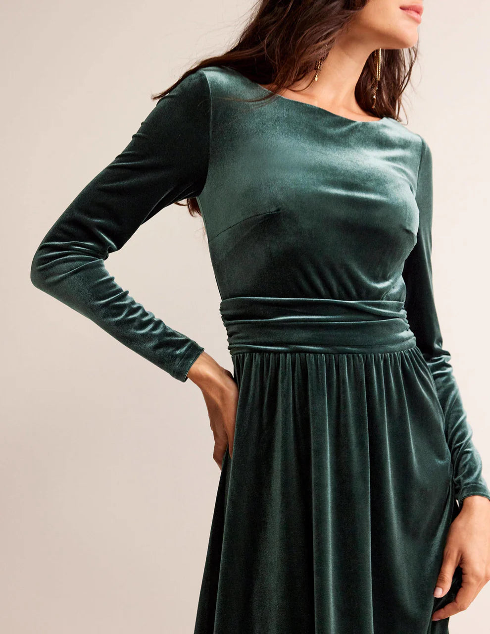 Abigail Green Velvet Dress