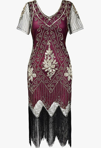 Babeyond - Irregular Fringe Gatsby Dress - Designer Dress hire