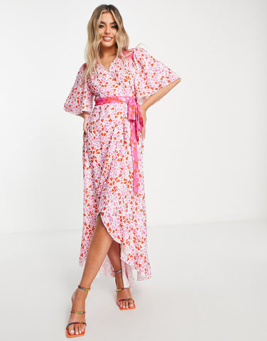 TWISTED WUNDER - Heart Print Midi Dress - Designer Dress hire