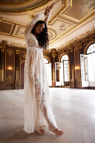 FOR LOVE & LEMONS - Temecula Maxi Dress White - Designer Dress hire