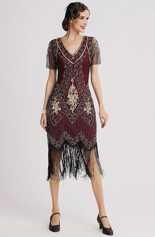 Babeyond - Irregular Fringe Gatsby Dress - Designer Dress hire