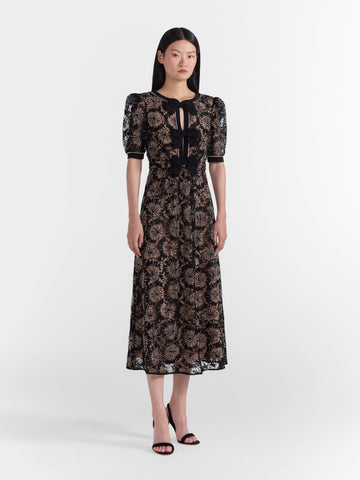 Saloni - Jamie C Embellishment Bows Dress - Designer Dress hire