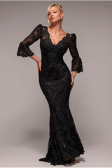Goddiva - Petite Scalloped Lace Maxi - Designer Dress Hire