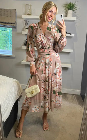 JOLIE MOI - Jasmine Long Sleeve Dress - Designer Dress hire