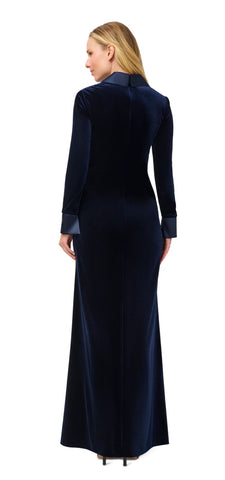 ADRIANNA PAPELL - Velvet Tuxedo Gown - Designer Dress hire