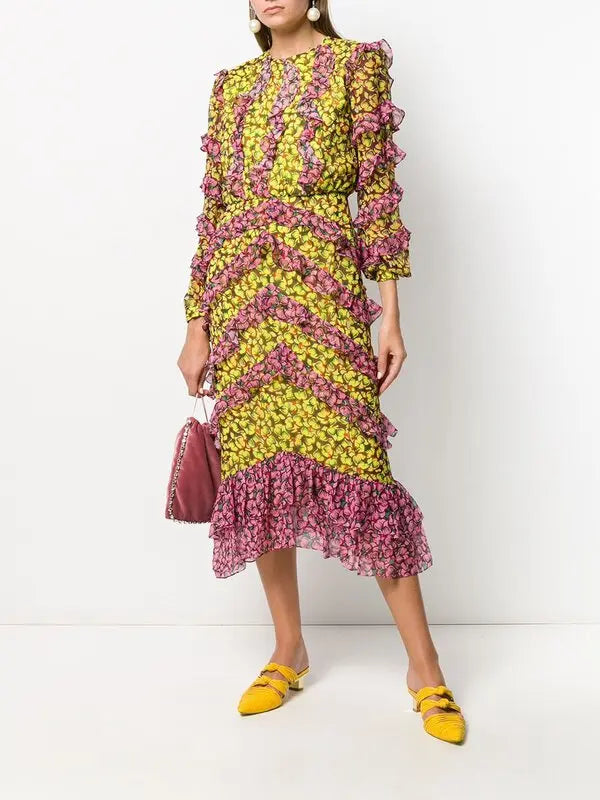 Victoria Ruffled Midi Dress