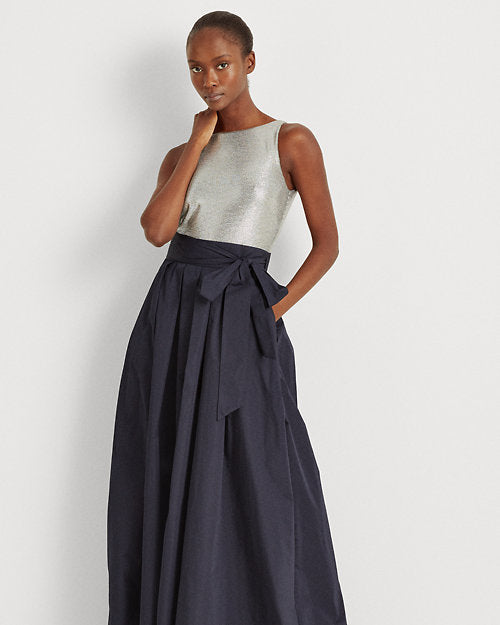 Metallic Taffeta Gown