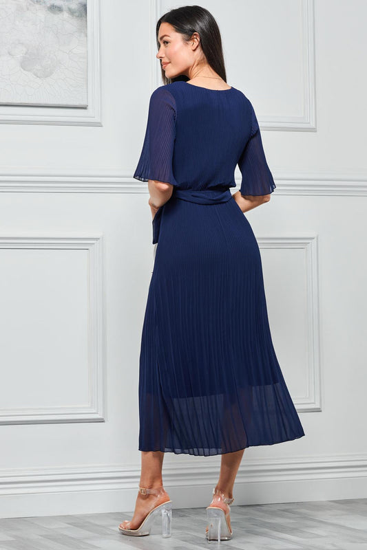 Qynn Chiffon Pleated Dress