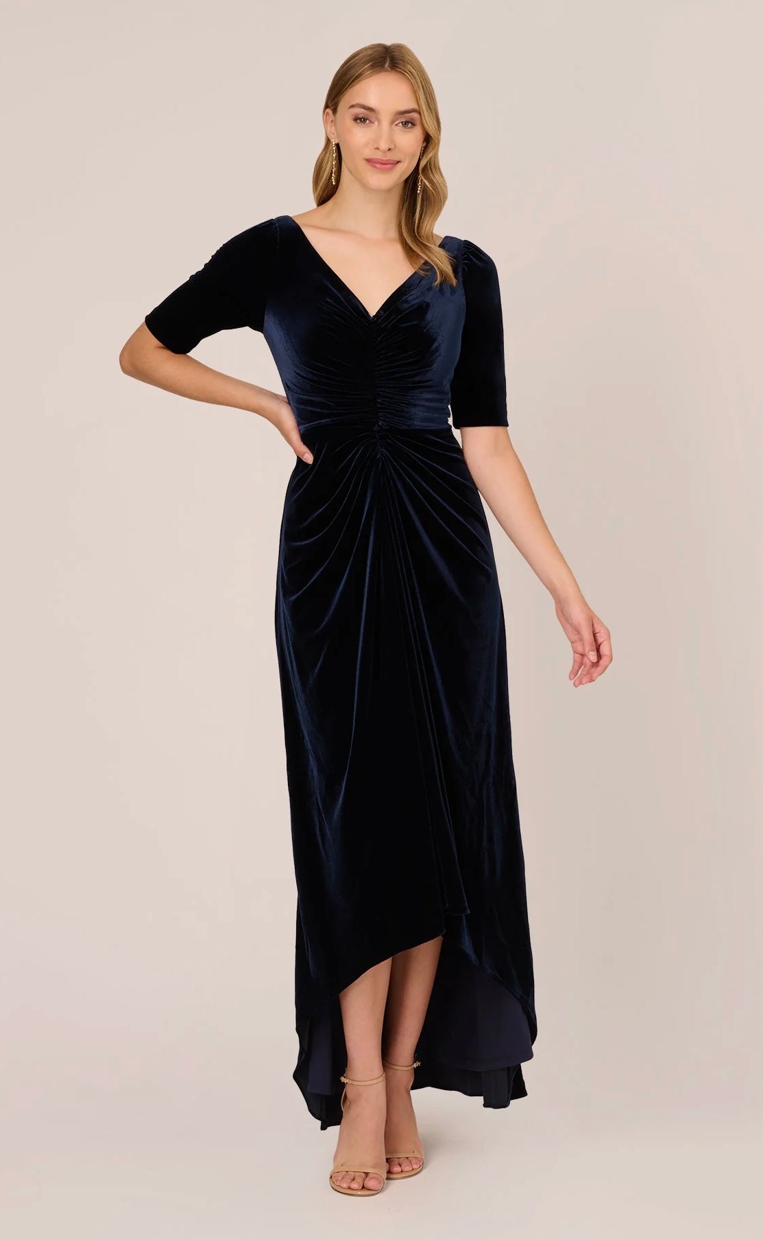 Ruched Velvet Midnight Gown | Rent Adrianna Papell dresses UK  Girl Meets  Dress