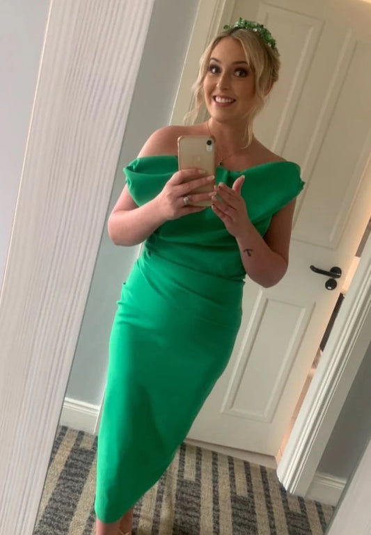 Sian Drape Dress Green