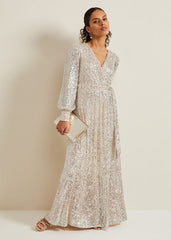 PHASE EIGHT - Petite Amily Sequin Maxi Dress - Designer Dress Hire