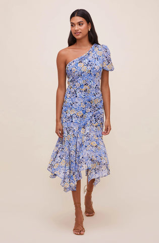 ASTR the Label - Santorini Dress Blue Floral - Designer Dress hire
