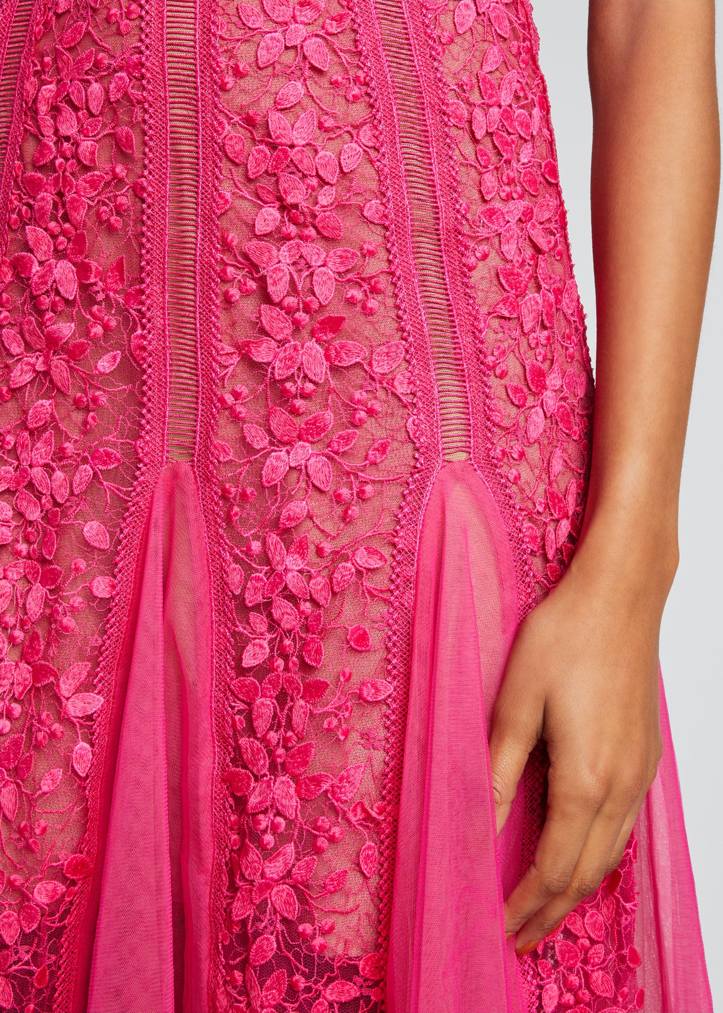 Megan Pink Lace Dress