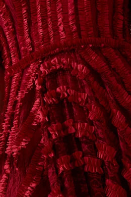 NEEDLE & THREAD - Ruffle Red Maxi Dress - Designer Dress hire