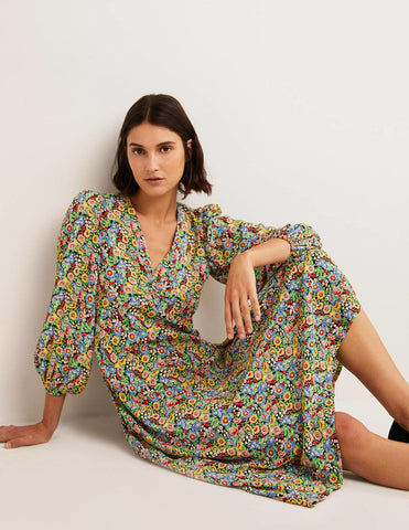 Boden - Flora Illusion Tea Dress - Designer Dress hire
