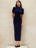 Ro&Zo - Petite Harriet Teal Sparkle Jersey Dress - Designer Dress hire