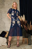 HOPE AND IVY - Embroidered Jesebell Midi Dress - Designer Dress hire