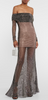 Self Portrait - Rhinestone Fishnet Maxi Dress - Designer Dress hire
